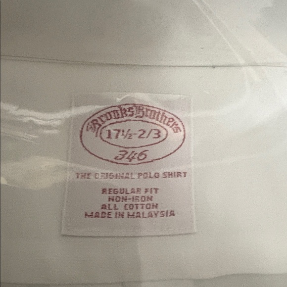 Brooks Brothers 346 17 1/2 - 2/3 White Dress Button Down Shirt - Picture 4 of 4